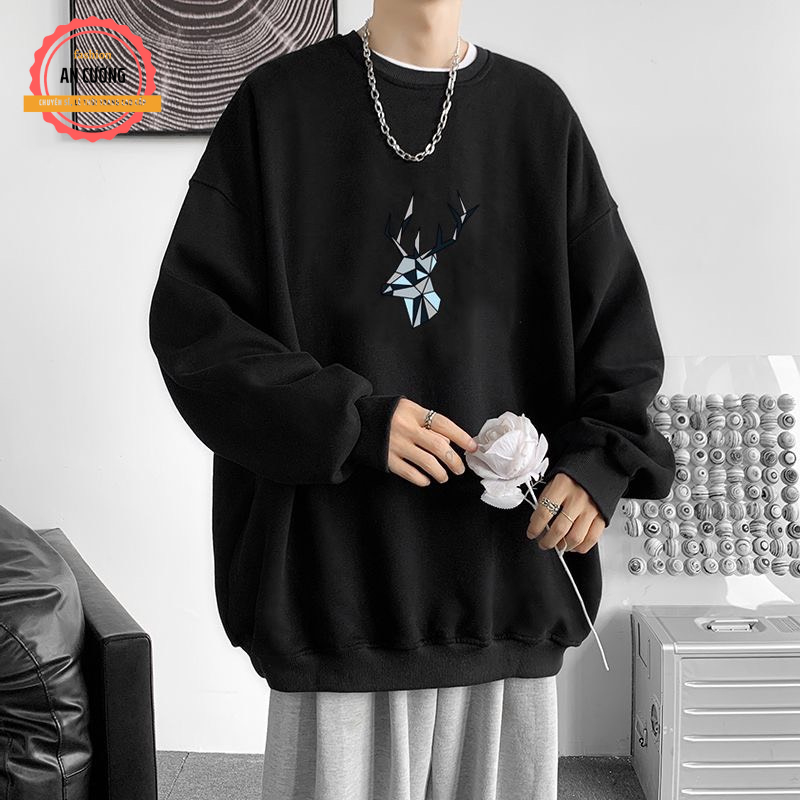 Áo sweater, áo thu đông dài tay, áo thun dài tay nam nữ chất nỉ cào bông cổ tròn SWEATER09 - An Cường Fashion