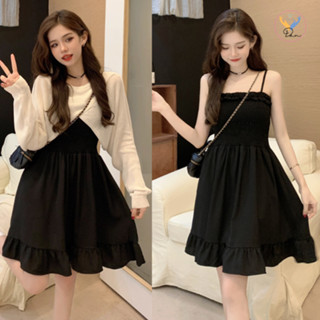 Set đồ nữ - Váy 2 dây mix áo cardigan diệt kim phong cách Pháp cho các nàng diện đi dạo phố, đi biển dandan_1314