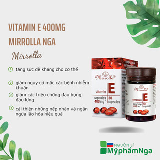 Vitamin e 400mg mirrolla nga 30 viên - vitamin e đỏ của nga