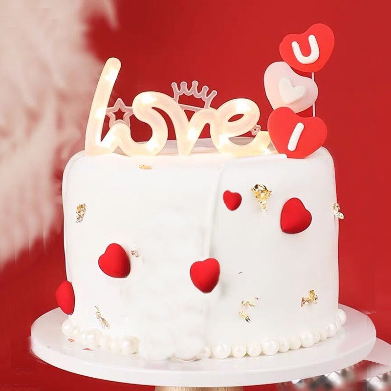 - Led Love vương miện - Trang trí bánh sinh nhật bánh kem