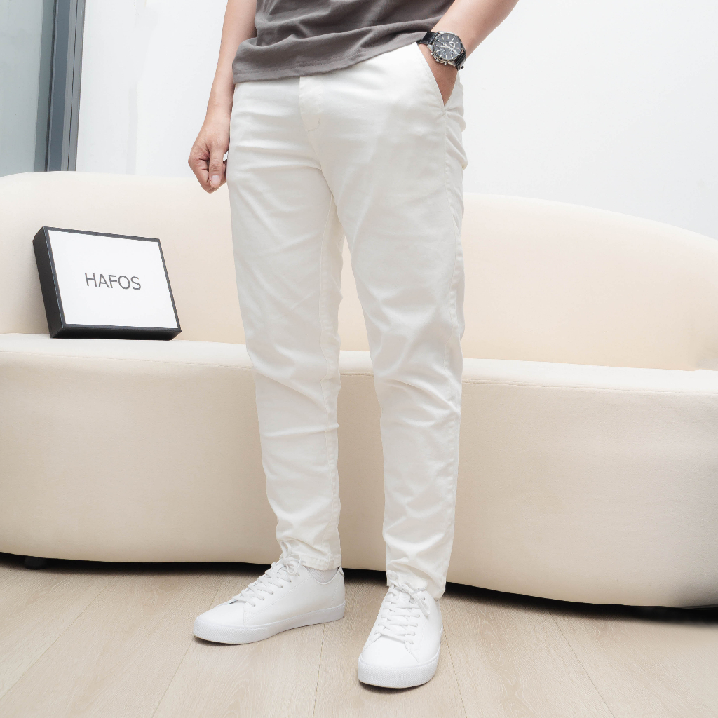 Quần dài nam HAFOS vải Kaki Smart Basic co giãn, mềm mịn - HAFOS