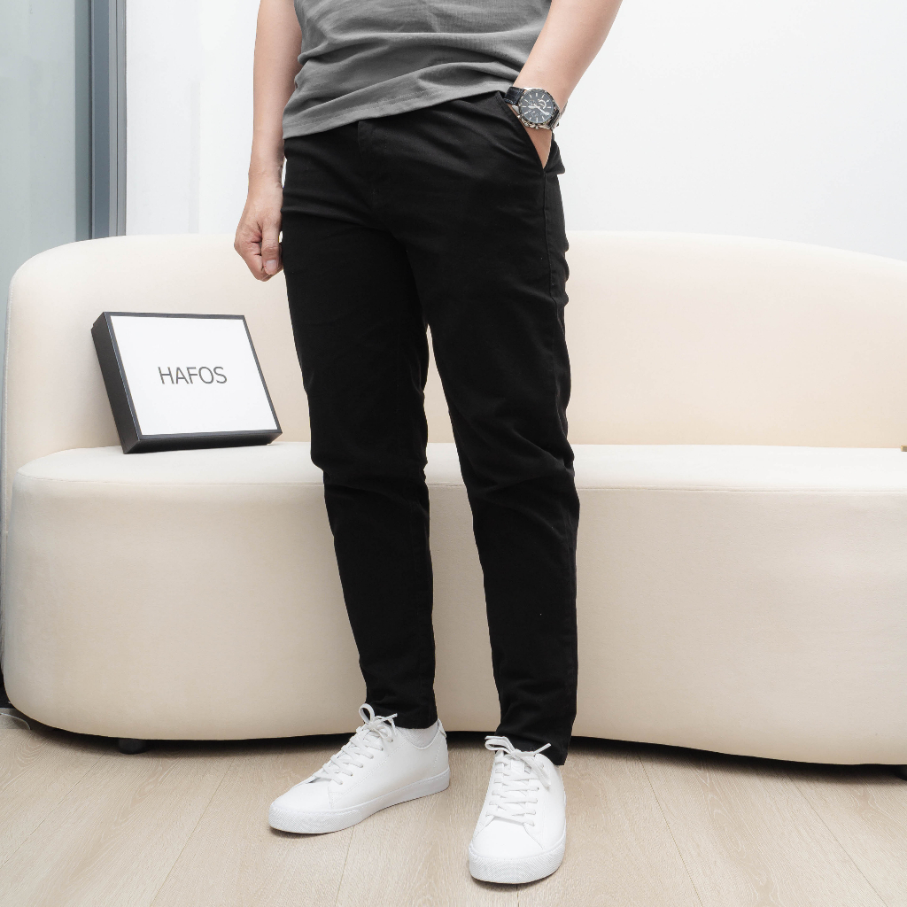 Quần dài nam HAFOS vải Kaki Smart Basic co giãn, mềm mịn - HAFOS