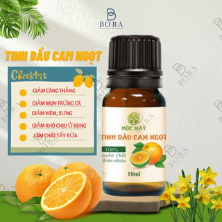 Tinh dầu cam mộc mây nguyên chất, giúp sảng khoái, chăm sóc da, khuếch tán hương thơm, cam 10ml - boba naturals