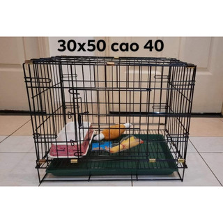 Chuồng sắt sơn tĩnh điện size S cho bé dưới 3 kg/ Lồng chó mèo kèm khay