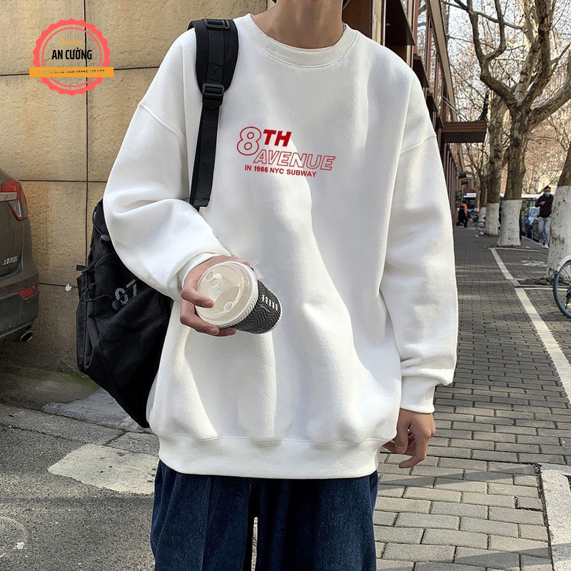 Áo sweater, áo thu đông dài tay, áo thun dài tay nam nữ chất nỉ cào bông cổ tròn SWEATER12 - An Cường Fashion