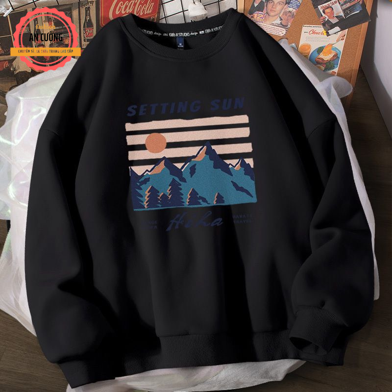 Áo sweater, áo thu đông dài tay, áo thun dài tay nam nữ chất nỉ cào bông cổ tròn SWEATER600  - An Cường Fashion