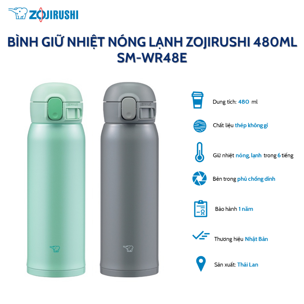 Bình giữ nhiệt Zojirushi SM-WR48E, dung tích 0.48L bảo hành 1 năm chính hãng
