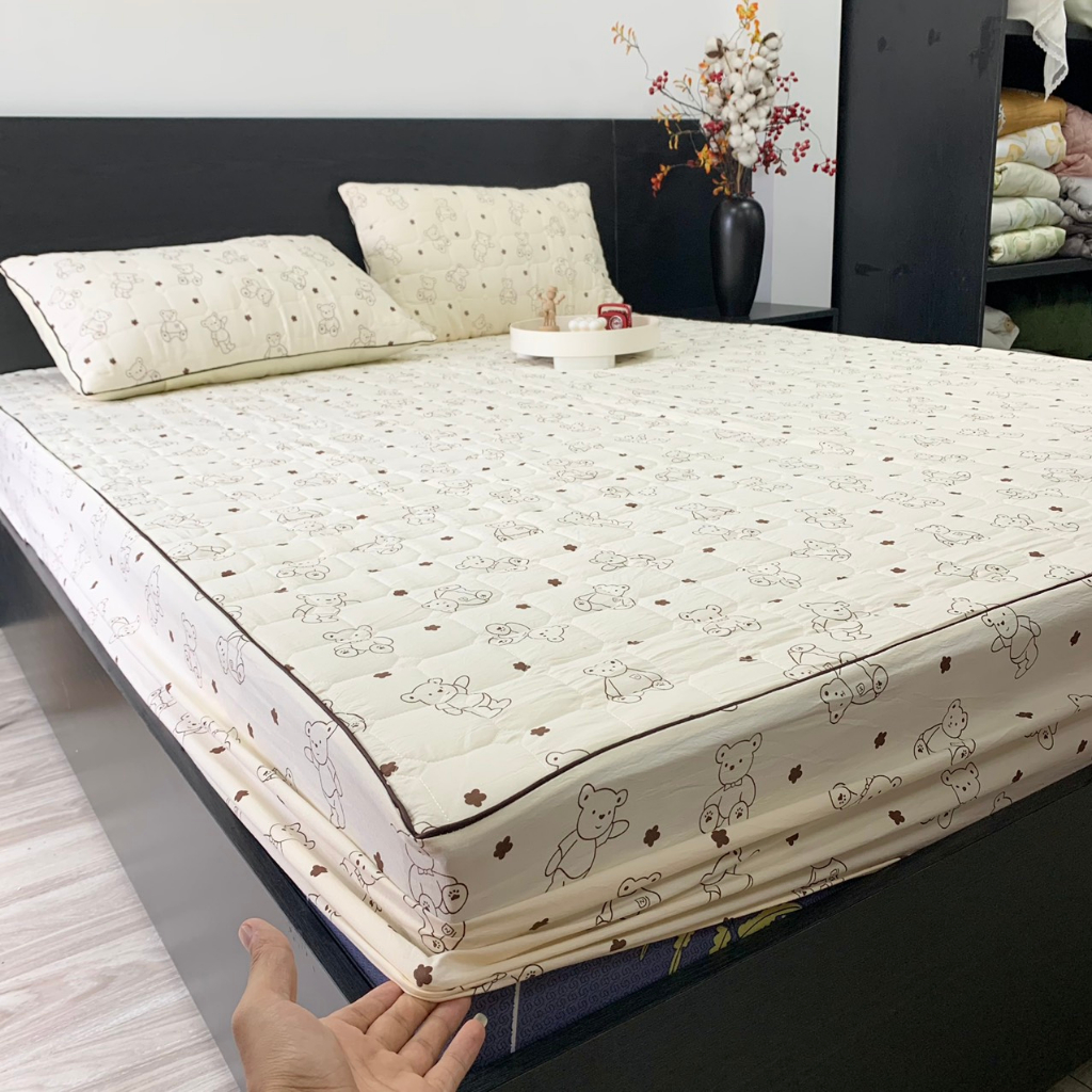 Bộ ga gối cotton trần bông hữu cơ Minamo Nhiều Mẫu, Chất Liệu Mềm Mịn, Không Bai Xù - Bảo Hành Chính Hãng Minamo