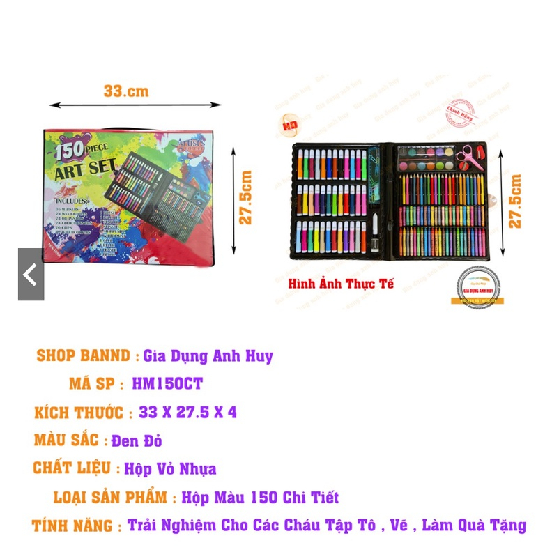Combo Set Hộp Bút Màu 150 Chi Tiết Hàng Cao Cấp, Cam Kết Đầy Đủ Như Hình