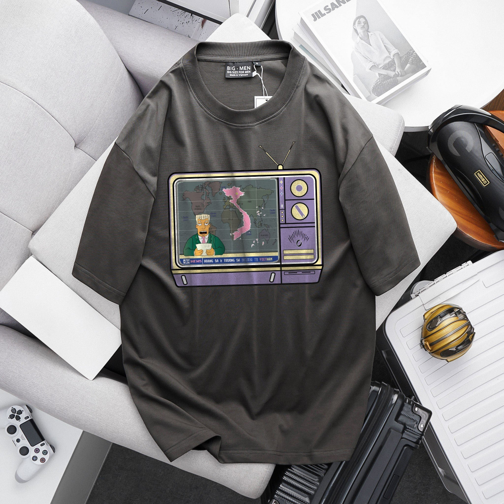 Áo thun cotton nhiều màu in hình thời sự độc lạ bigsize nam cỡ đại 140kg