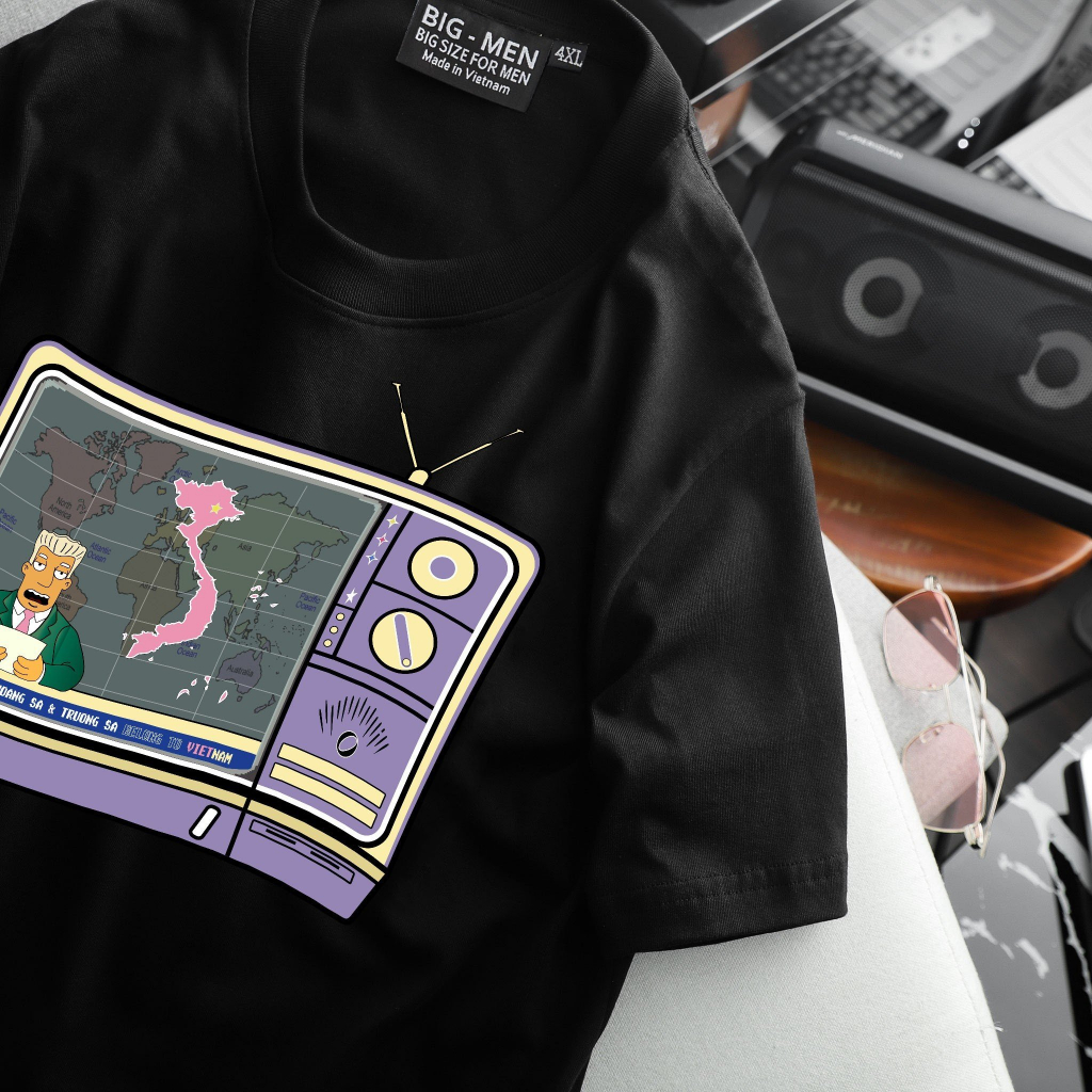 Áo thun cotton nhiều màu in hình thời sự độc lạ bigsize nam cỡ đại 140kg