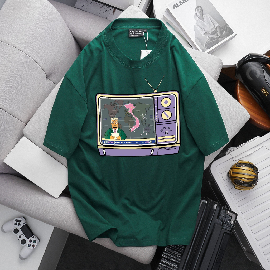 Áo thun cotton nhiều màu in hình thời sự độc lạ bigsize nam cỡ đại 140kg