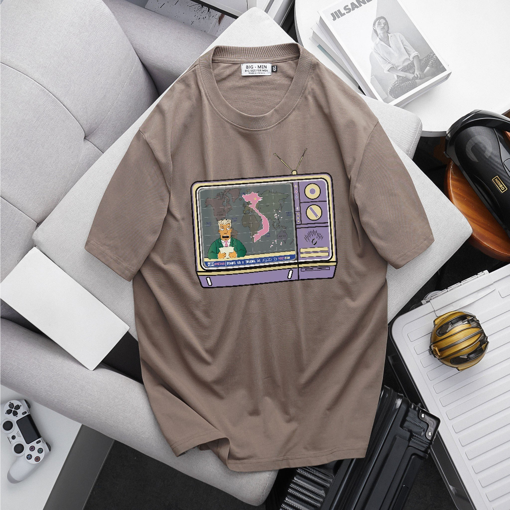 Áo thun cotton nhiều màu in hình thời sự độc lạ bigsize nam cỡ đại 140kg