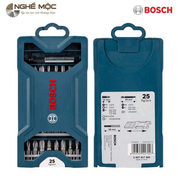 Bộ mũi vặn vít 25 món Bosch 2607017400