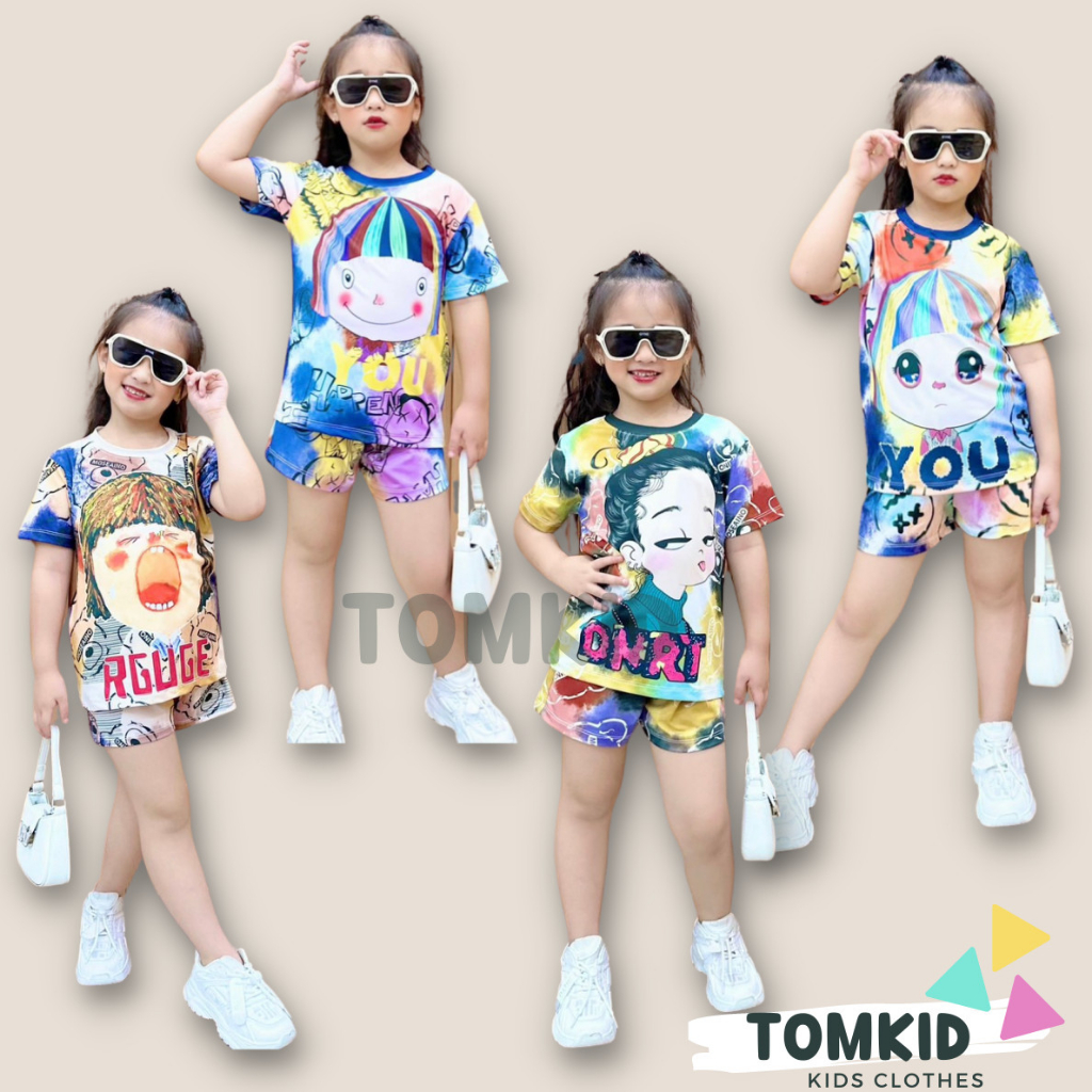 Đồ bộ cho bé gái set đồ bé gái chất thun lạnh chính phẩm loại 1 rộng rãi dày dặn không nhão vải 10-40kg Tomkids