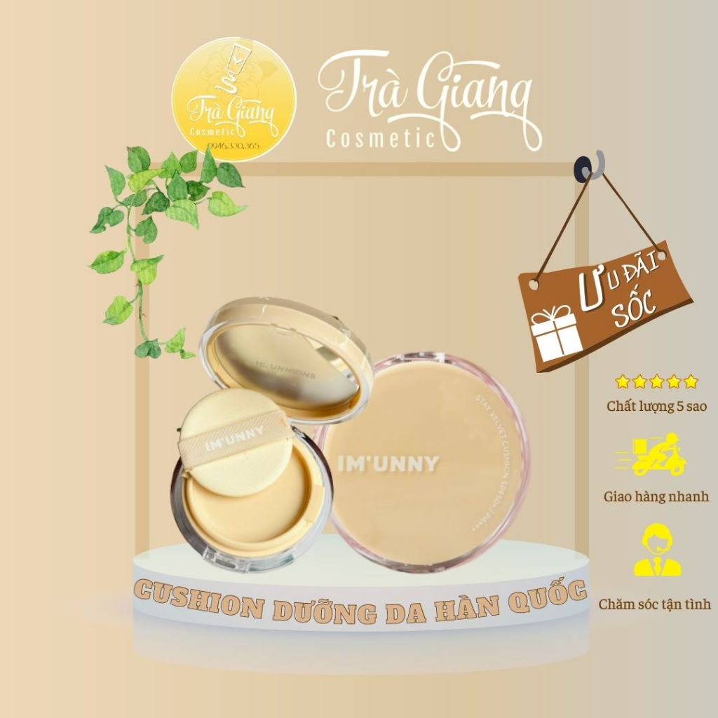 Cushion sương mai dưỡng da có màu Hàn Quốc Im'unny