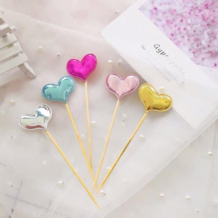 -Gói 60 que cắm da phồng -  Trang trí bánh sinh nhật bánh kem