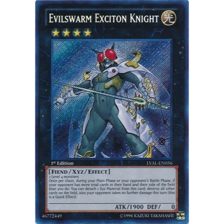 Lá bài thẻ bài Evilswarm Exciton Knight - Secret Rare - Tặng bọc bài nhựa bảo quản