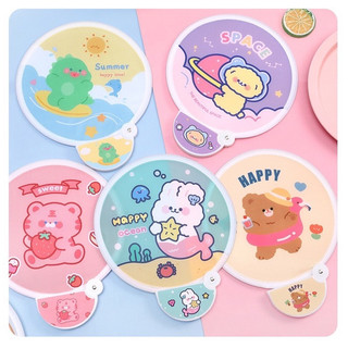 Quạt gấp gọn tự bung bỏ túi tiện lợi nhiều hình cute dễ thương