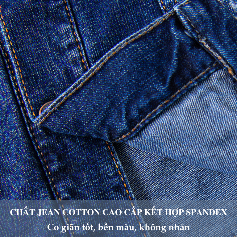 Áo Khoác Jean Nam Cổ Tàu H90 Dáng Ôm Slimfit Chất Bò Co Giãn Cao Cấp HJKJ001