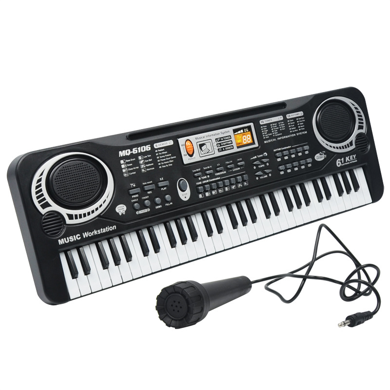 Đàn piano đàn điện tử cho bé tập 61 phím cho bé mơi chơi tặng kèm mic Linda