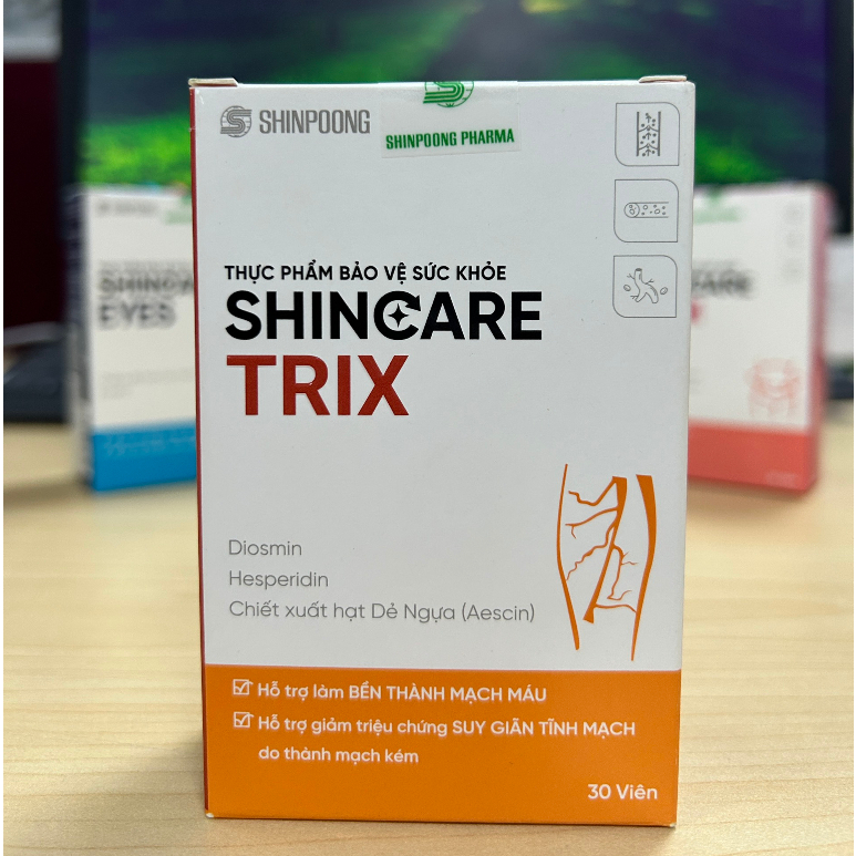 Viên uống SHINCARE TRIX (SHINPOONG) - Hỗ trợ làm bền thành mạch máu, giảm triệu chứng suy giãn tĩnh mạch - Hộp 30 viên