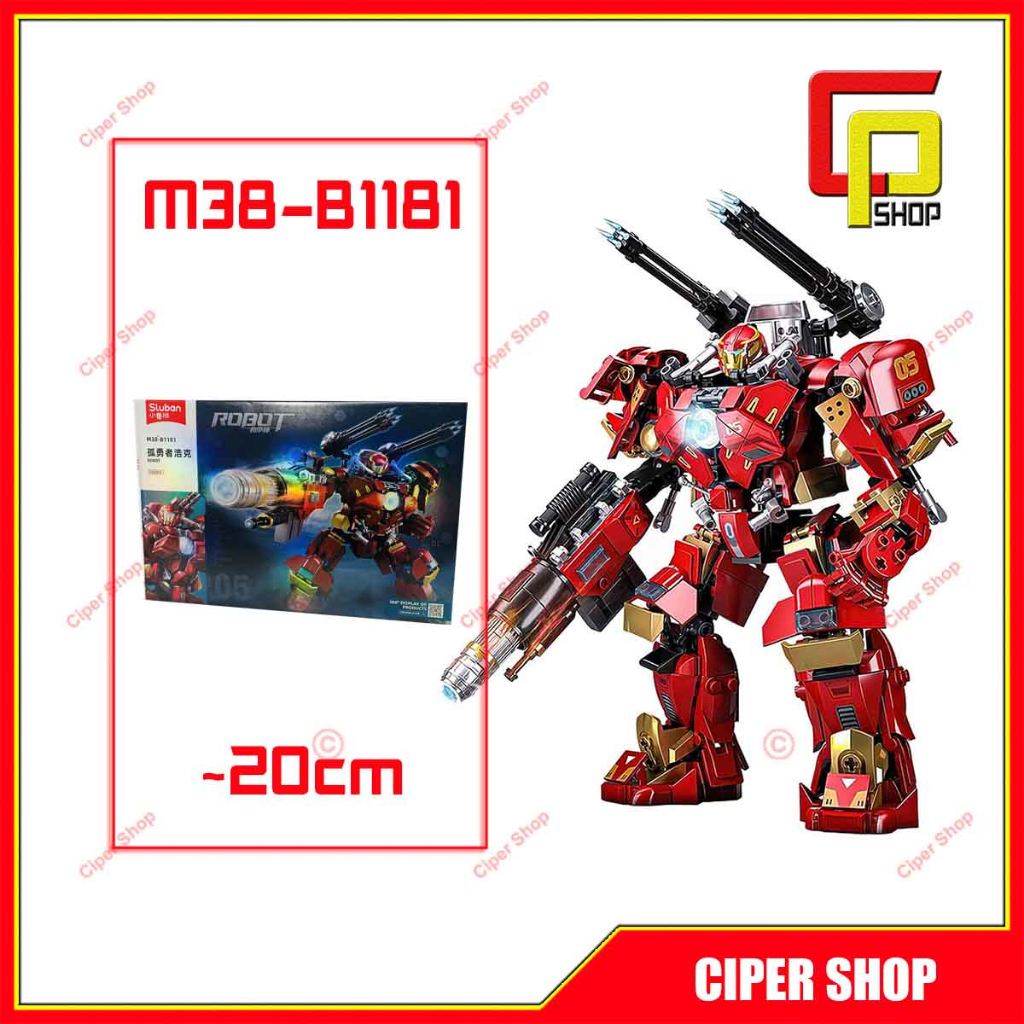Mô hình lắp ráp M38-B1181 Robot The lone Hulk - Figure Robot The lone Hulk  Sluban
