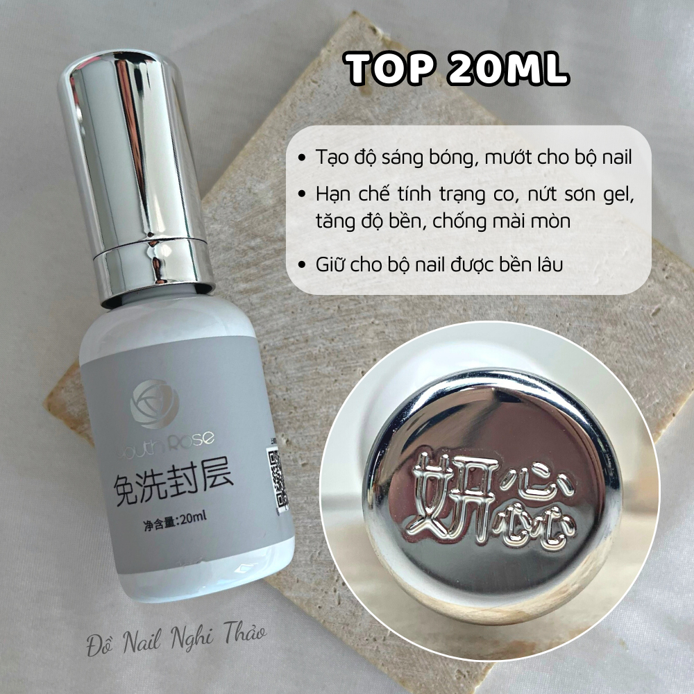 Sơn base top cứng móng hoa hồng cao cấp chính hãng NGHI THẢO 20ml