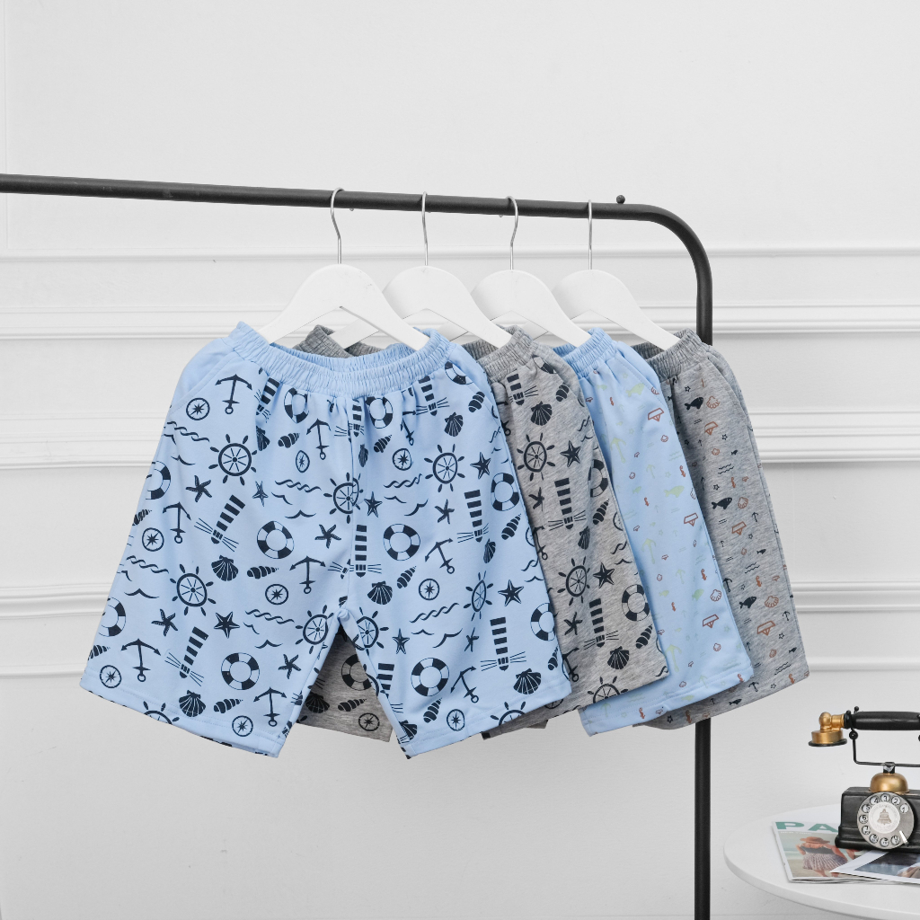 Quần short bé trai, Quần đùi thun bé trai THELA, chất thun da cá cotton cho bé từ 12-36 kg RZM59