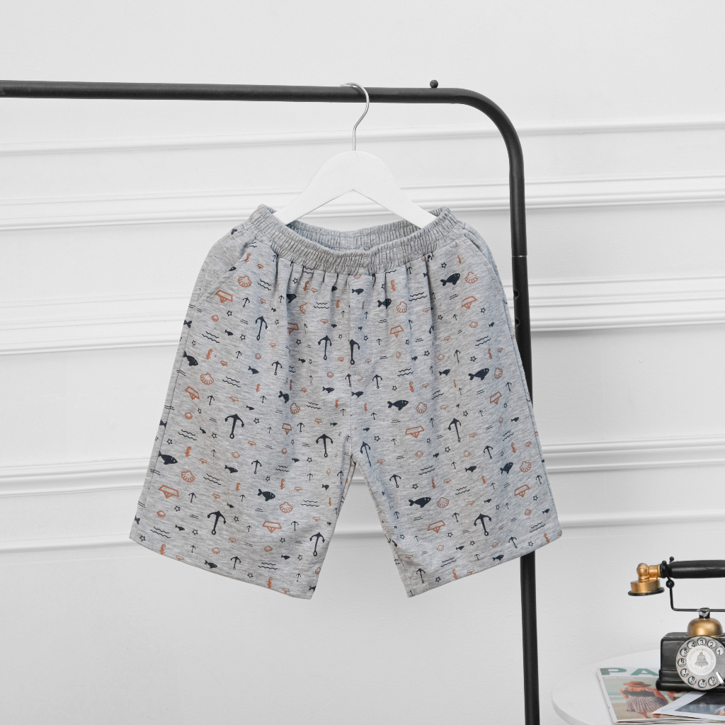 Quần short bé trai, Quần đùi thun bé trai THELA, chất thun da cá cotton cho bé từ 12-36 kg RZM59