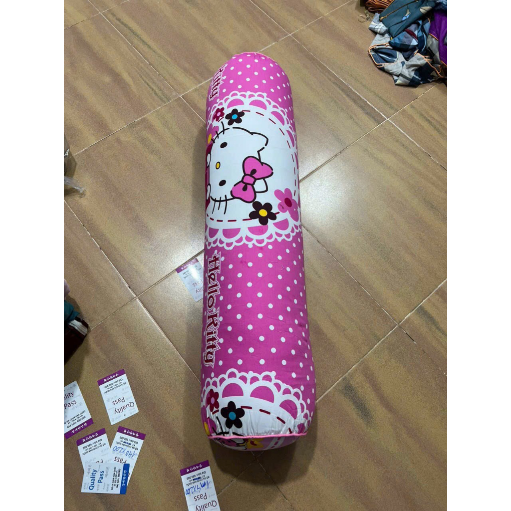 Vỏ gối ôm cotto 3D có khoá kéo sườn kích thước 35x100 mẫu HELLOKITY cho bé yêu