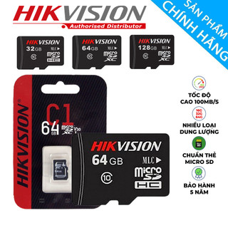 Thẻ Nhớ Micro SD Hikvision 32Gb , 64gb Class 10 , Tốc độ 92 Mb/s  Hàng Chính hãng - Bảo hành 5 Năm