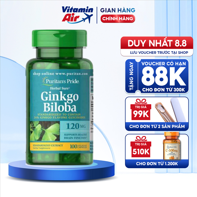 Bổ não Ginkgo Biloba Standardized Extract 120 mg giúp tăng cường trí nhớ