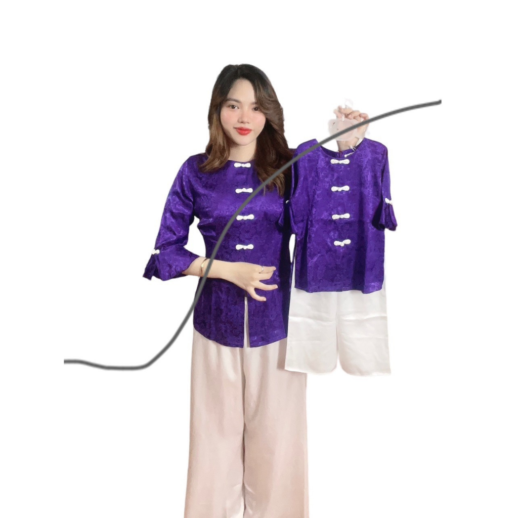 ÁO BÀ BA CÁCH TÂN CÚT TÀU MẸ VÀ BÉ