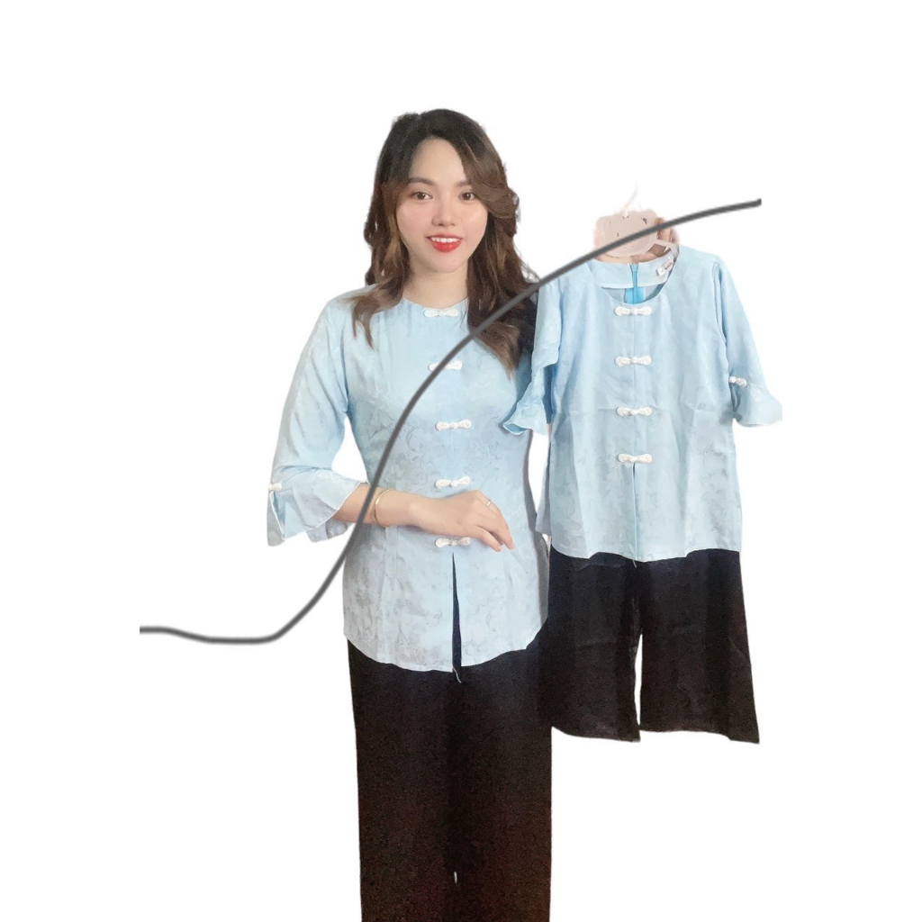 ÁO BÀ BA CÁCH TÂN CÚT TÀU MẸ VÀ BÉ