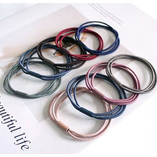Dây thun buộc tóc, chun buộc tóc, cột tóc 3 sợi nhiều màu bền, đẹp