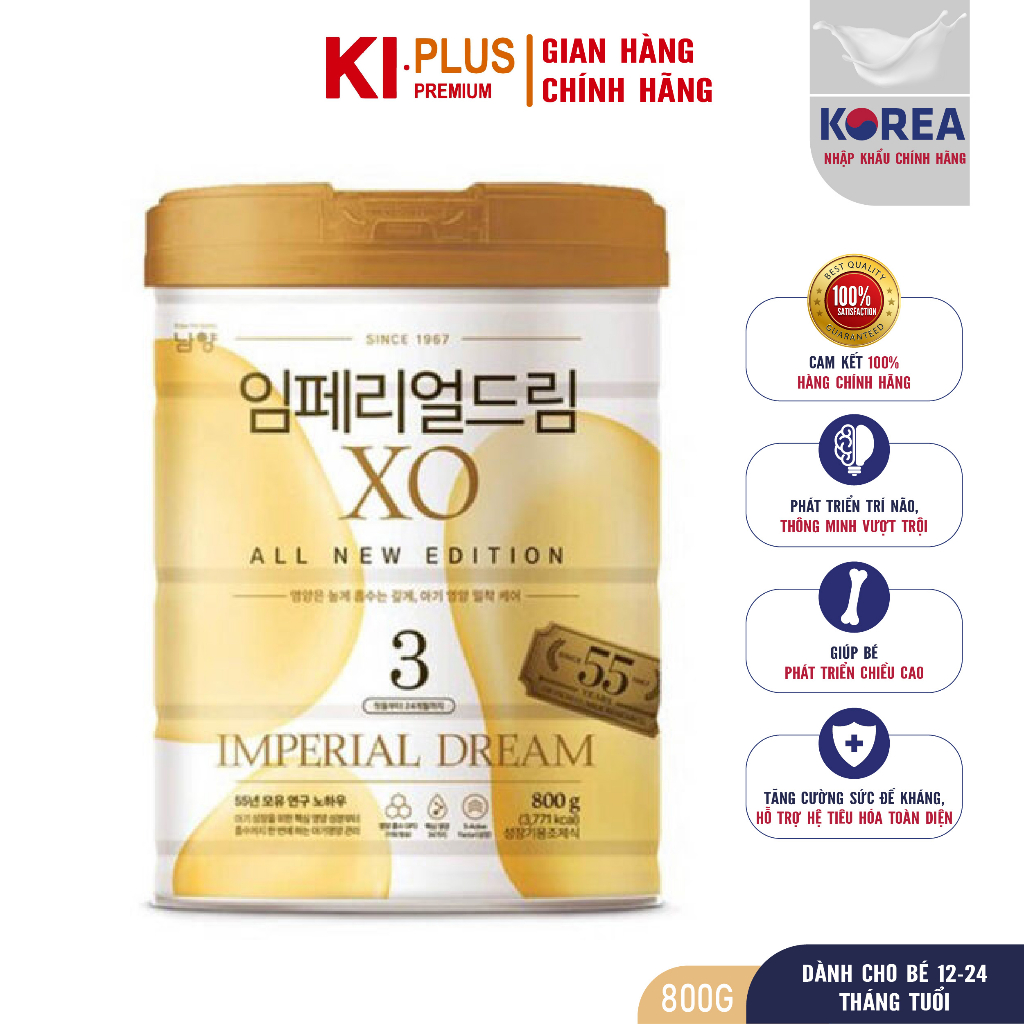 Hộp 800g sữa bột Imperial XO số 3 cho trẻ cung cấp hàm lượng Protein và khoáng chất - Namyang