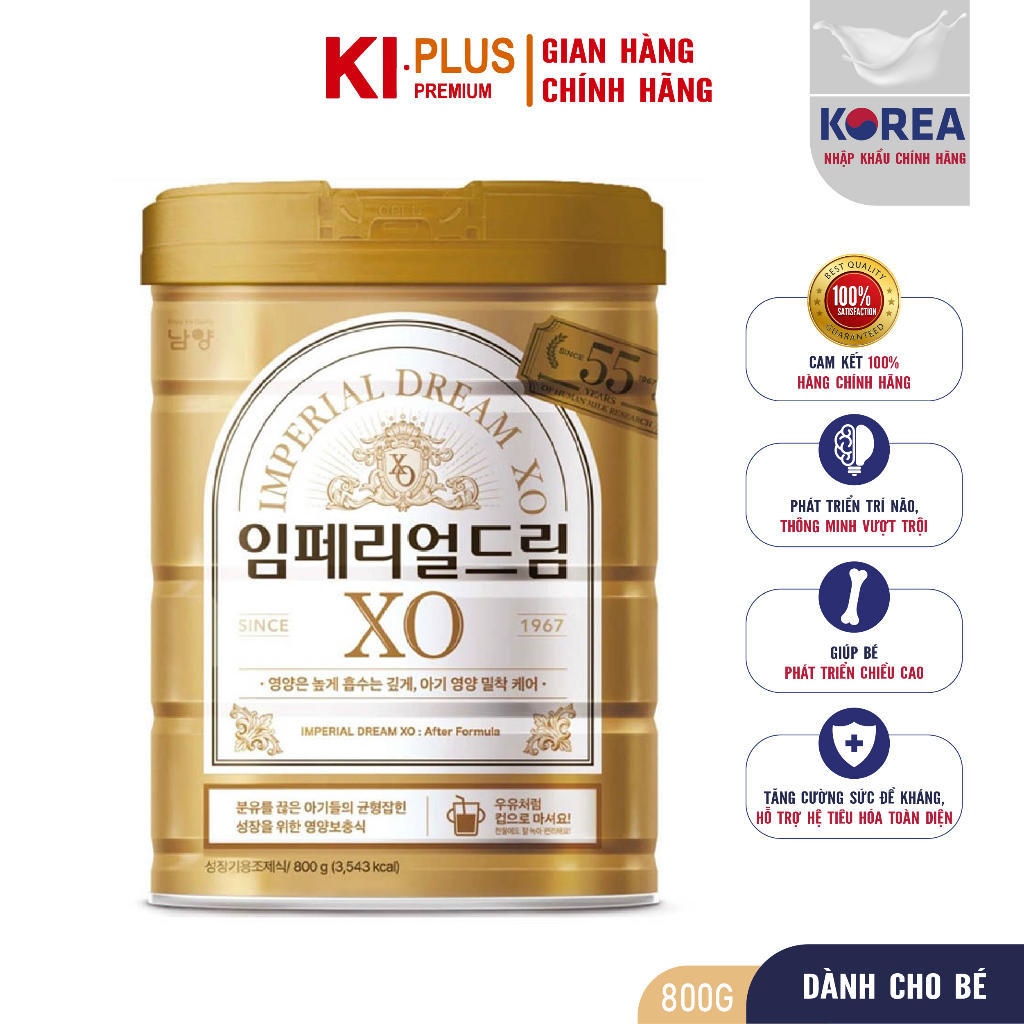 Hộp 800g sữa bột để thay thế bữa ăn phụ hoặc chế độ ăn thiếu vi dinh dưỡng Imperial Dream XO After Formula - Namyang