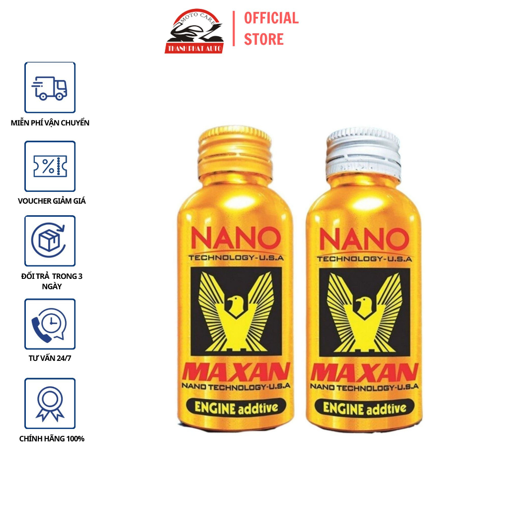Phụ gia dầu nhờn NANO MAXAN 50ML dùng cho động cơ xe Tay Ga - Côn Tay - Xe Máy - Xe Số