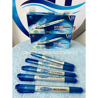 Hộp 10 bút lông dầu cd pm 04 xanh thiên long