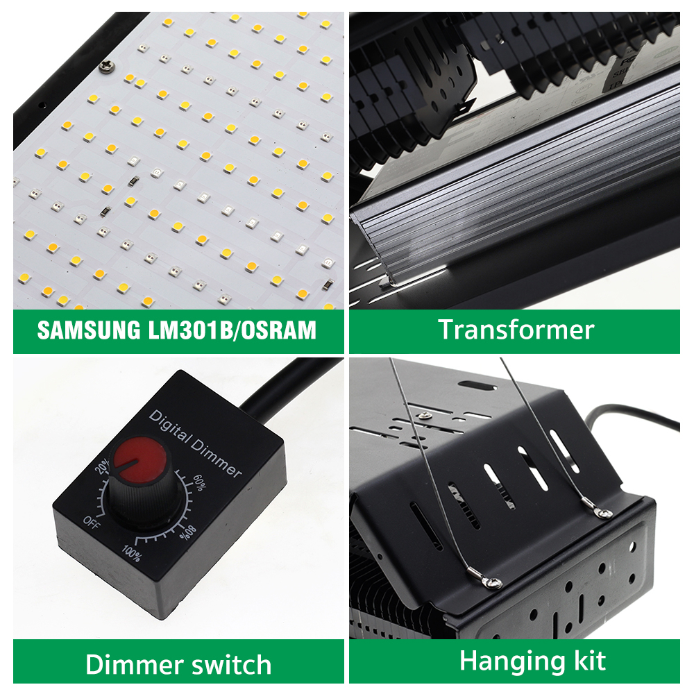 Suốt 240W Phát Triển Ánh Sáng Phyto Đèn Samsung LM301B Điốt Mờ Vật Có Phát Triển Ánh Sáng Vườn Phát Triển Lều Hộp