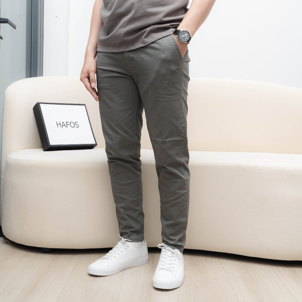 Quần dài nam HAFOS vải Kaki Smart Basic co giãn, mềm mịn - HAFOS