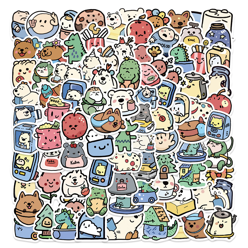 Set 60, 65,80,90,100 Miếng Dán Stcker Chống Thấm Nước Dán Laptop, Điện Thoại Cute