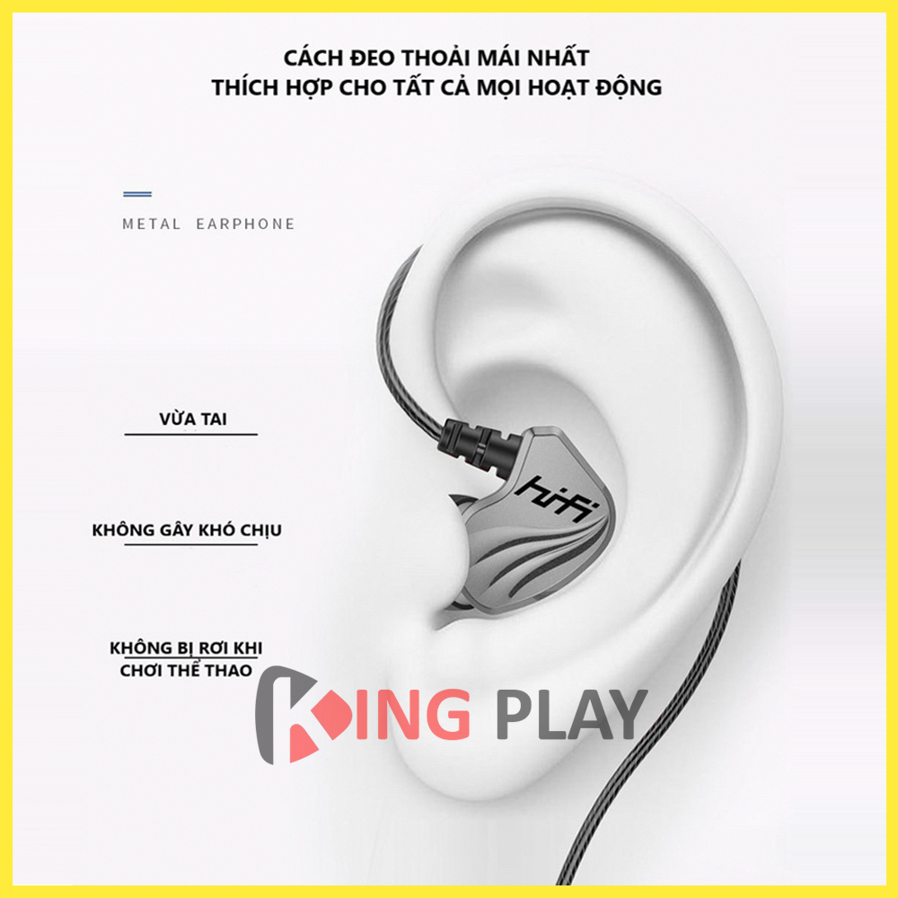 Tai nghe nhét tai có dây S2000 âm thanh vòm Hifi siêu Bass - Tai nghe có mic dùng nghe nhạc xem phim gaming cực đã