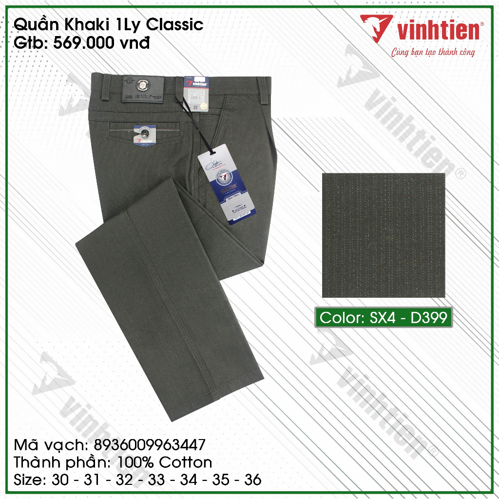 Quần KaKi 1Ly Trung Niên Classic 569 Vĩnh Tiến - Nhiều Màu