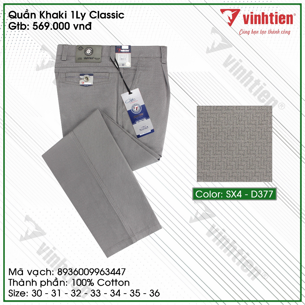 Quần KaKi 1Ly Trung Niên Classic 569 Vĩnh Tiến - Nhiều Màu