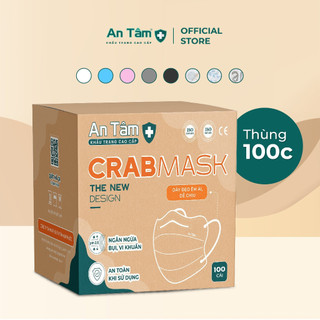 Thùng 100 cái - Khẩu trang cua CRABMASK người lớn 4 lớp Giấy kháng khuẩn và Vải không dệt - AN TÂM - Túi 10 cái