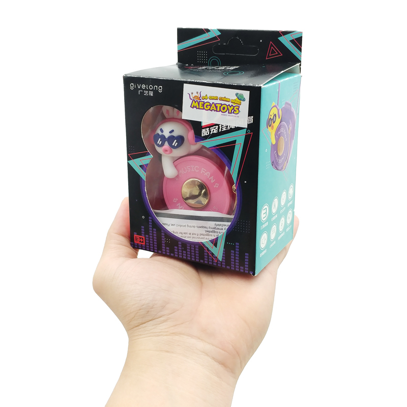 GL/120-123-Đồ chơi quạt tích điện siêu mát đeo cổ- Hình DJ Music