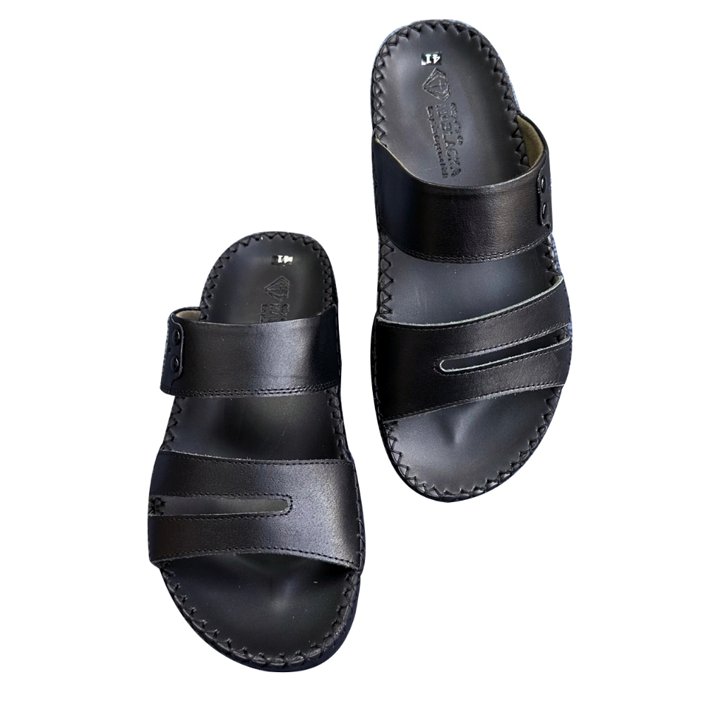 Dép nam quai ngang da bò cao cấp D75 mẫu trung niên thời trang đẳng cấp