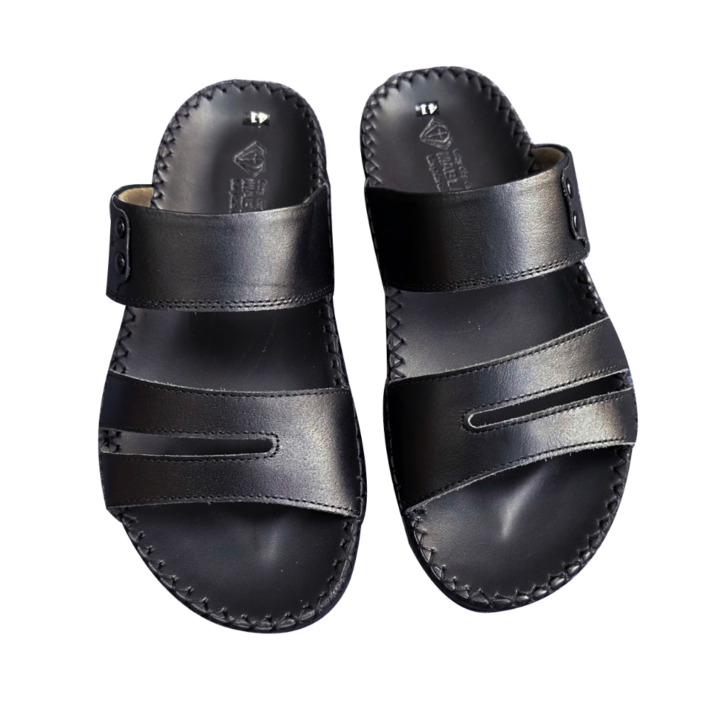 Dép nam quai ngang da bò cao cấp D75 mẫu trung niên thời trang đẳng cấp